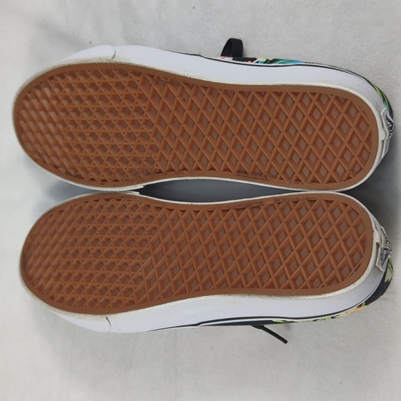 Vans Authentic Hawaiian Floral Sneakers On Black Canvas US Mens Size 9.5 - Picture 5 of 6